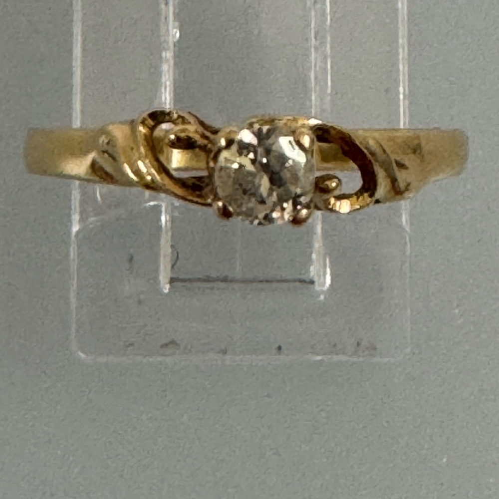 18k Diamond real solid gold engagement ring - Picture 4 of 5